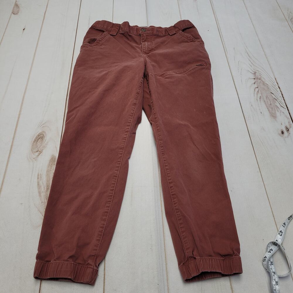 Duluth Rootstock gardening jogger pants rust red 10 gorpcore utility